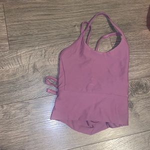 Honeycut tie purple top, size XS